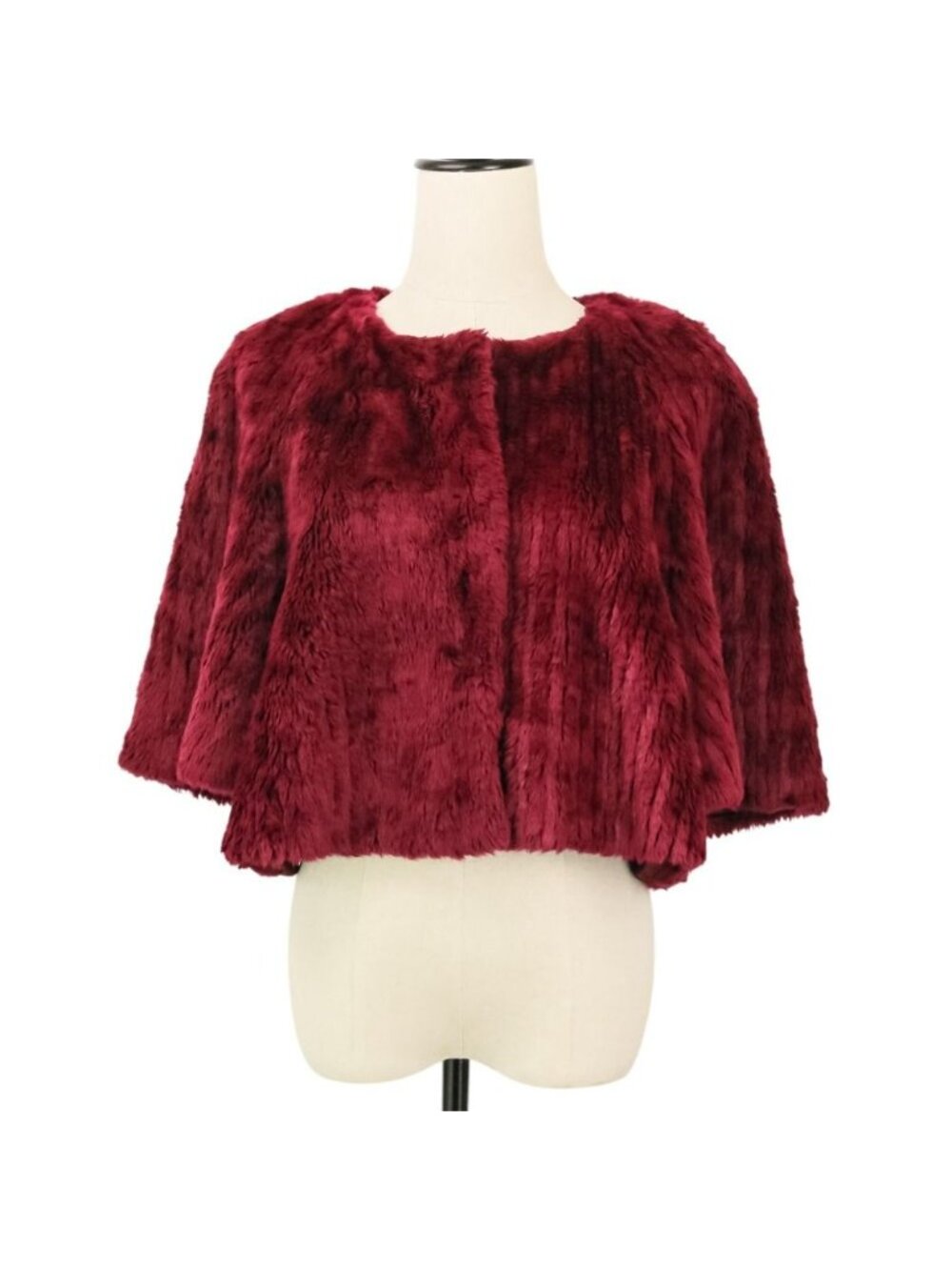 Prada Modacrylic Eco Fur Short Length Jacket 40 Bordeaux